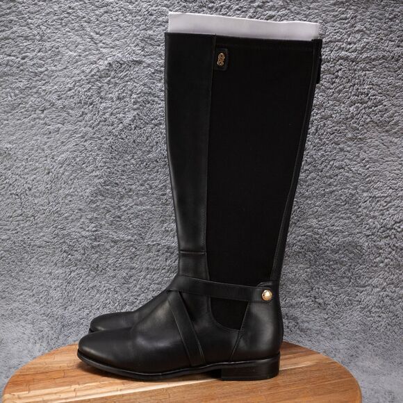 Cole Haan Parsonage Riding Boot Knee High Tall Black Leather Size 6 B EUC w/box - Picture 4 of 8
